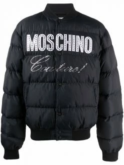 Moschino logo-print padded jacket
