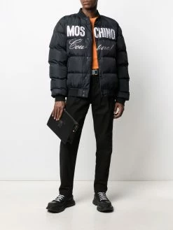 Moschino logo-print padded jacket