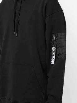 Moschino logo tag cotton hoodie