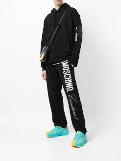 Moschino logo tag cotton hoodie