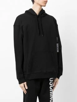 Moschino logo tag cotton hoodie