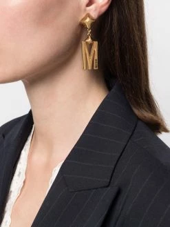 Moschino M-plaque clip-on earring