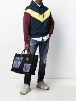 Moschino warped-logo tote bag