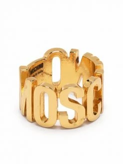 Moschino logo-lettering ring