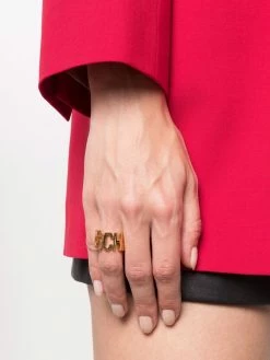 Moschino logo-lettering ring