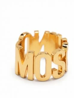 Moschino logo-lettering ring
