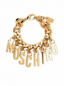 Moschino logo-lettering chain bracelet