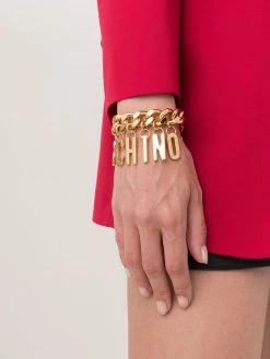 Moschino logo-lettering chain bracelet