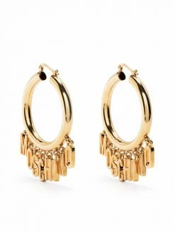 Moschino logo-lettering hoop earring