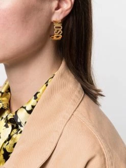 Moschino logo-lettering half-hoop earring