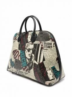 Moschino newspaper-print tote bag