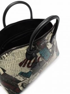 Moschino newspaper-print tote bag