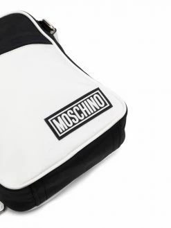 Moschino logo-patch crossbody bag