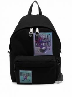 Moschino warped-logo backpack