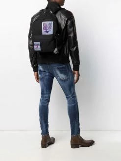 Moschino warped-logo backpack