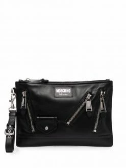 Moschino biker-style clutch bag