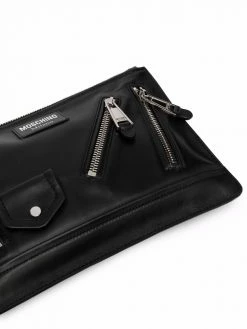 Moschino biker-style clutch bag
