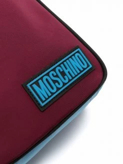 Moschino two-tone logo-patch messenger bag
