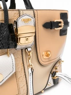 Moschino patchwork leather top-handle bag