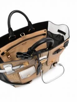Moschino patchwork leather top-handle bag