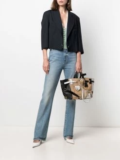 Moschino patchwork leather top-handle bag