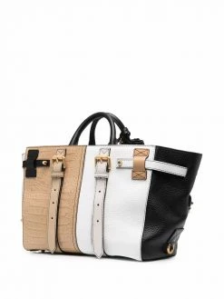 Moschino patchwork leather top-handle bag