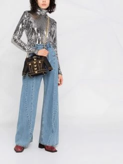 Moschino denim jacket crossbody bag
