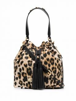 Moschino leopard-print bucket bag