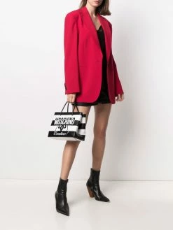 Budget ๐ Moschino Two tone logo print tote bag โญ 8 Moschino two-tone logo-print tote bag