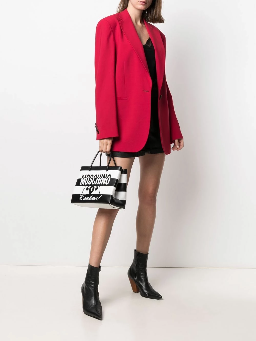 Budget ๐ Moschino Two tone logo print tote bag โญ 4 Moschino two-tone logo-print tote bag