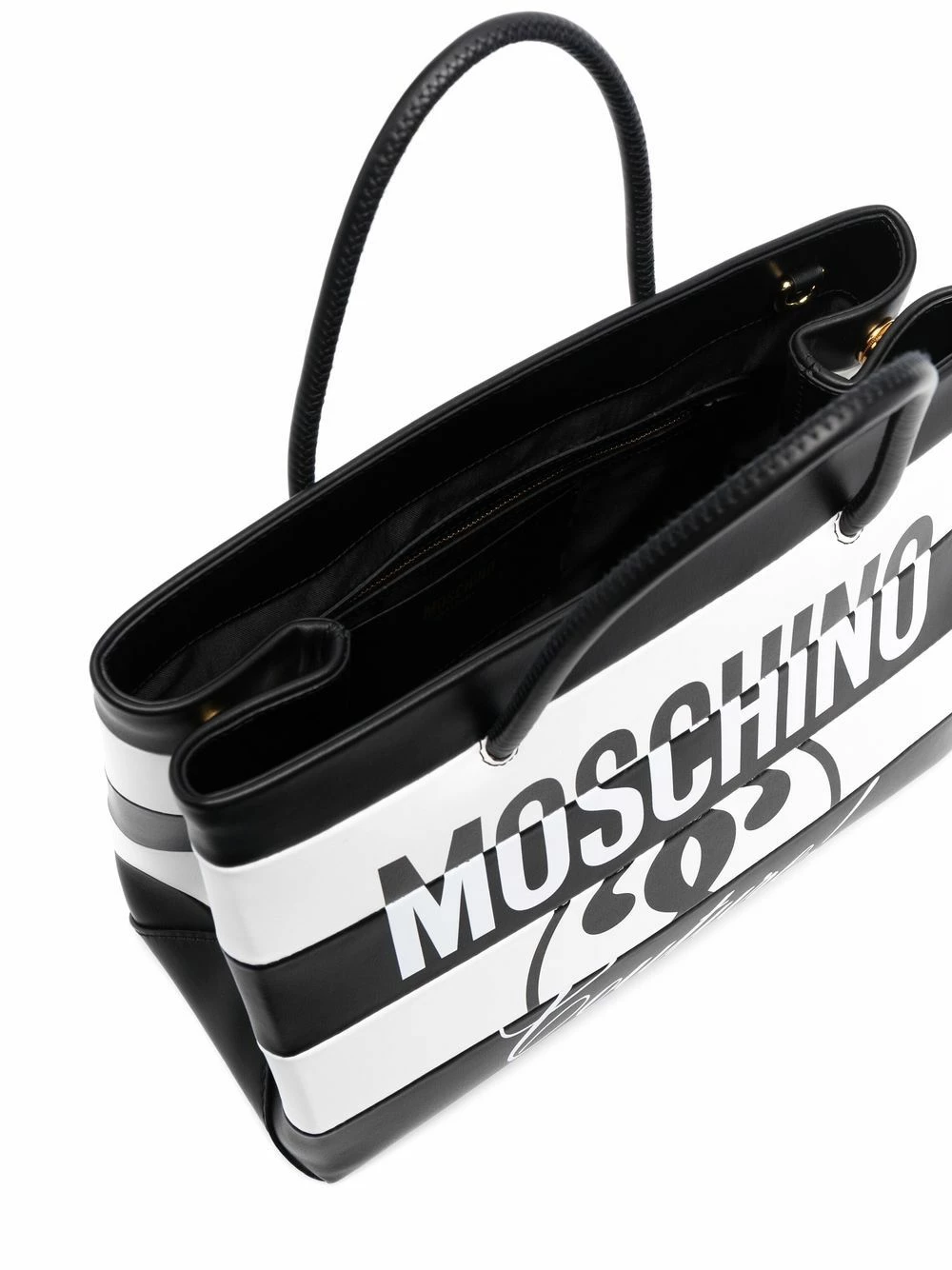 Budget ๐ Moschino Two tone logo print tote bag โญ 7 Moschino two-tone logo-print tote bag