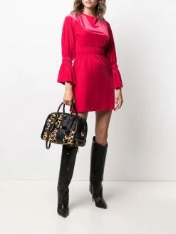 Moschino leopard-print panelled bowling bag