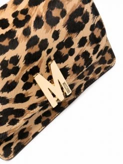 Moschino M leopard-print shoulder bag