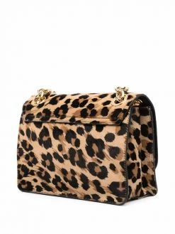 Moschino M leopard-print shoulder bag