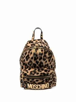 Moschino small leopard-print backpack