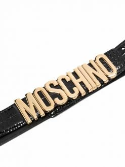 Moschino logo-lettered skinny belt