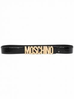 Moschino logo-lettered skinny belt