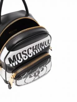 Cheap ๐ฅฐ Moschino Logo print leather ๐ backpack ๐งจ 11 Moschino logo-print leather backpack