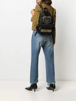 Moschino Teddy logo stud zip backpack