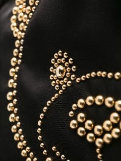 Moschino Teddy logo stud zip backpack