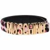 Moschino logo leopard print belt