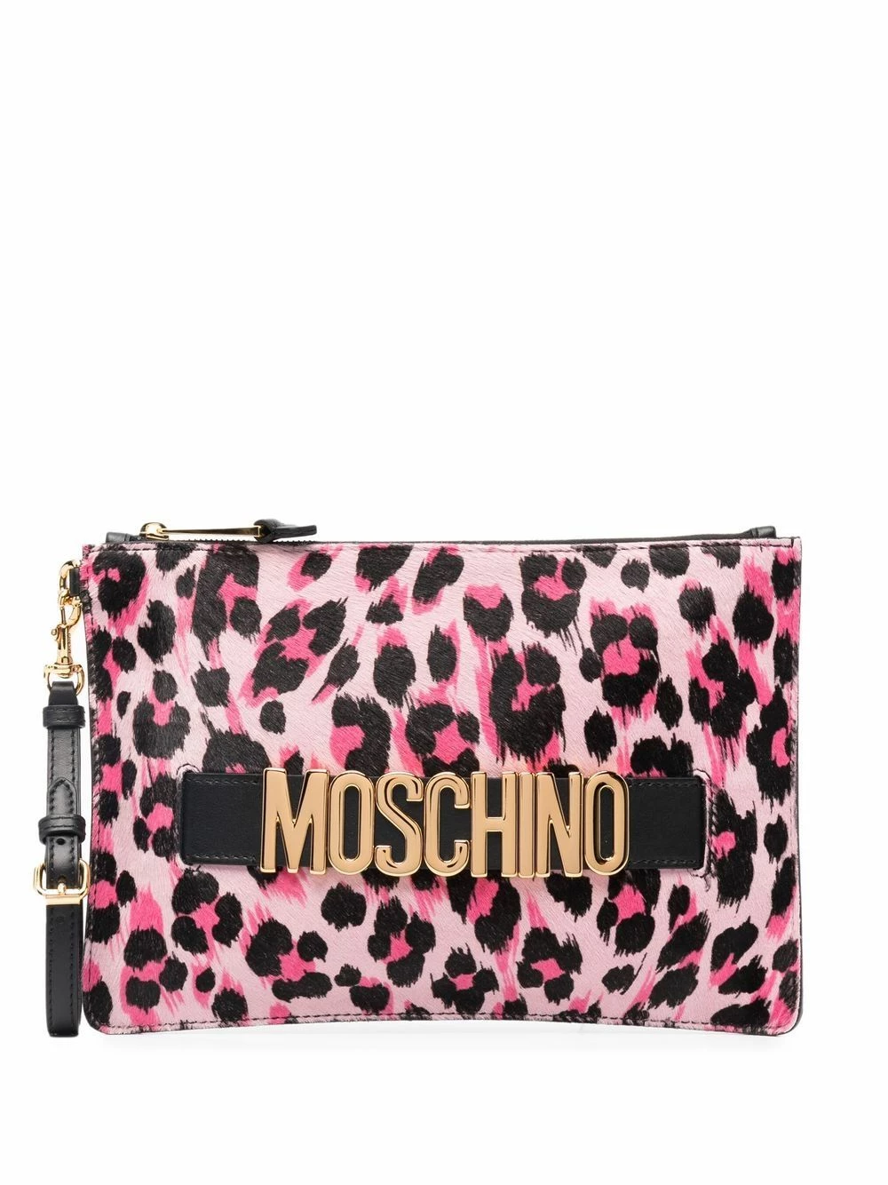 Buy ๐ Moschino Leopard print calf hair clutch ๐ 3 Moschino leopard-print calf hair clutch