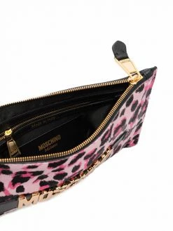 Buy ๐ Moschino Leopard print calf hair clutch ๐ 11 Moschino leopard-print calf hair clutch