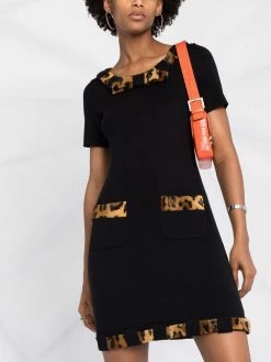 Moschino leopard-print knitted minidress