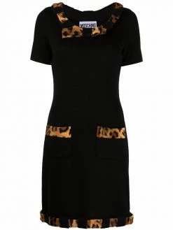 Moschino leopard-print knitted minidress