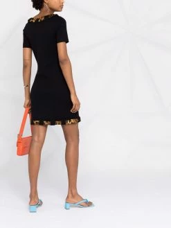 Moschino leopard-print knitted minidress
