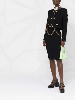 Moschino Teddy Bear buttons midi skirt