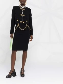 Moschino Teddy Bear buttons midi skirt