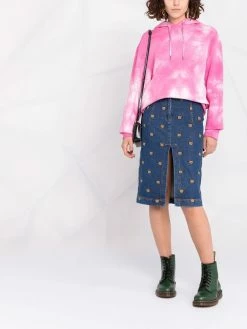 Moschino embroidered-Teddy denim skirt