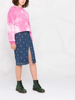 Moschino embroidered-Teddy denim skirt